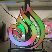 Lettres en relief LED à éclairage frontal RVB personnalisées, étanches et illuminées en 3D pour usage commercial