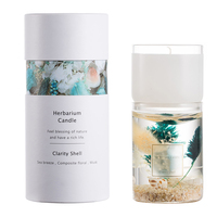 True Scent Großhandel Weihnachten Botanische Trocken blume Soja Wachs Rose Duft Öl Gel Duft kerzen Mit Zylinder Box