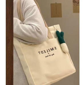 Sac en toile personnalisé à la mode pour femmes, sac à main en toile de coton à bandoulière avec poches élégantes et fonctionnelles, sac de shopping - Product Image 3