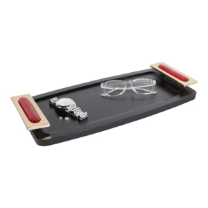 Bandeja rectangular decorativa con asas para mesa de centro, centro de mesa para el hogar, decoración para dormitorio, cama, baño, tocador - Product Image 3
