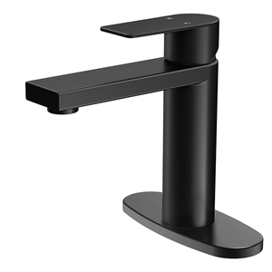 Fabricación de artículos de un solo orificio, grifo de lavabo negro mate frío y caliente, grifo de agua para Baño - Product Image 1