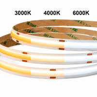 Bande lumineuse LED COB haute efficacité 130LM/W, 24V DC, largeur 8mm 10mm, haute densité, flexible, éclairage linéaire sans points noirs