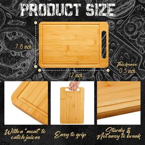 Planche à découper rectangulaire en bambou quatre directions, antibactérienne, pour la préparation des fruits, légumes et viandes - Product Image 2