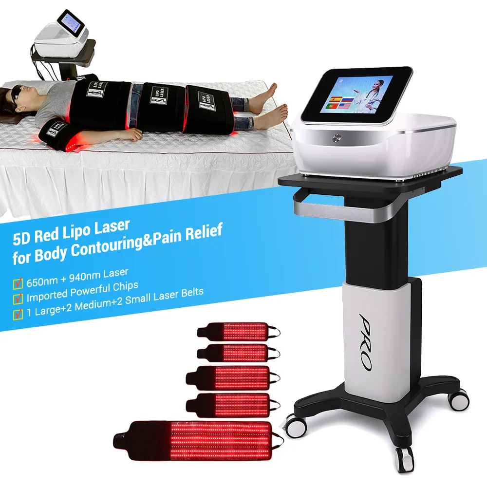 635 940nm đường viền ánh sáng 5D cơ thể Giảm Béo Pain Relief Lipo giảm béo đỏ hồng ngoại cơ thể Đường Viền Led Máy trị liệu