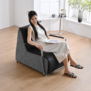 Fauteuil lounge de style italien de luxe, fauteuil simple, structure ergonomique, design en acier inoxydable, pour salon, villa - Product Image 3