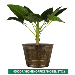 <span class=keywords><strong>Vasi</strong></span> a Forma di Botte di Vino in Resina con Finitura Ottone Anticato, Vaso Vintage per Fiori, Decorazione per Interni ed Esterni, Giardino e Casa - Product Image 2
