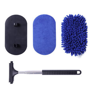 Nettoyeur de pare-brise de voiture Chongteng, grattoir à glace rétractable avec tampon en microfibre bleu pour le nettoyage et le dégivrage des vitres de véhicule - Product Image 5