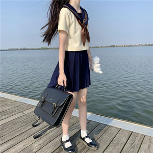 Nouveaux modèles de costumes de marin japonais unis de haute qualité avec broderie personnalisée uniformes de lycée pour jupes de filles - Product Image 5