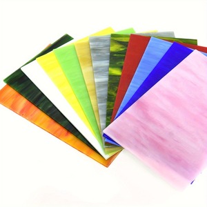 Plaque <span class=keywords><strong>de</strong></span> verre Tiffany transparente promotionnelle feuilles <span class=keywords><strong>de</strong></span> verre colorées <span class=keywords><strong>classe</strong></span> d'art bricolage décor à la maison - Product Image 1