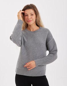 Pull en cachemire pur à 100 % pour femme, col rond, manches longues, tricoté plat, épais, respirant, anti-rides, décontracté pour l'hiver - Product Image 2