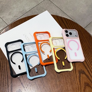 เคสโทรศัพท์มือถือใสแบบแม่เหล็กแฟชั่นสำหรับ iPhone 15 16 17 Pro Max พร้อมปุ่มสัมผัส AI ป้องกันการกระแทกทั้งสี่มุม - Product Image 2