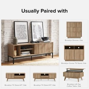 Rustique moderne <span class=keywords><strong>industriel</strong></span> 60/65/70 pouces <span class=keywords><strong>meuble</strong></span> TV cannelé centre de divertissement stockage bois Media <span class=keywords><strong>Console</strong></span> armoire salon - Product Image 3