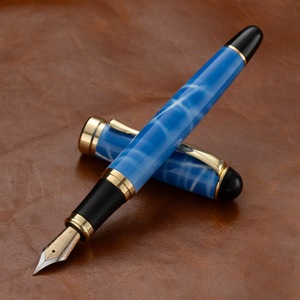 Penna Stilografica di Lusso in Metallo con Pennino Bicolore da 1mm, Corpo in Metallo, Cappuccio a Scatto per Affari <span class=keywords><strong>e</strong></span> <span class=keywords><strong>Calligrafia</strong></span> - Product Image 4