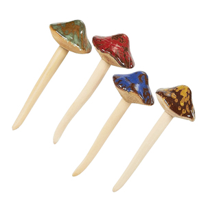 OEM Custom Outdoor Ceramic Garden funghi Figurine piante Decorative picchetti accessori ornamenti per <span class=keywords><strong>prato</strong></span> statua - Product Image 1