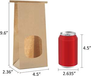 Sac en papier kraft biodégradable personnalisé avec fenêtre transparente pour pop-corn – Vente en gros à chaud - Product Image 2