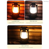 Nouvelle lampe de table LED solaire rechargeable rétro, étanche IP44, certifiée CE, à intensité variable, pour extérieur, sac à dos, camping, randonnée, urgence