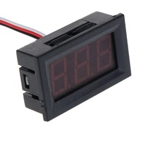 0.56 Inci 3 Kawat LED Digital Voltmeter Ammeter Voltmeter 12V 24V Volt Indikator Uji Tegangan Monitor Detektor untuk Mobil Sepeda Motor