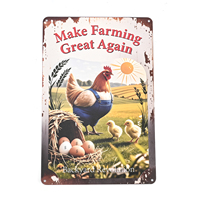 Letrero Metálico de Aluminio Personalizado al por Mayor, Decoración Rústica Vintage para Pared de Granero, Garaje o Cocina, con Diseño de Huevos de Gallina