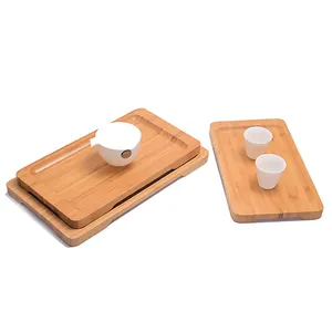 Custom Size Bamboo Service Tray Factory Oem Restaurant Food Fruit Wooden Holder Tea Bamboo Tray