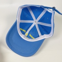 OEM de alta calidad de 6 paneles de algodón con borde curvo al por mayor azul amarillo de color personalizado bordado Logo gorra de béisbol
