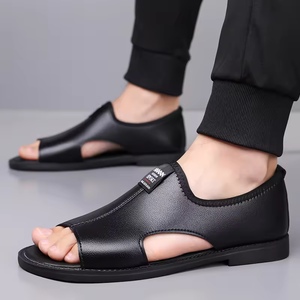 Sandalias de Cuero Genuino para Hombre, Modelo 2025, Antideslizantes, para Playa, Pesca y Conducción, Dos Pares de Sandalias - Product Image 2