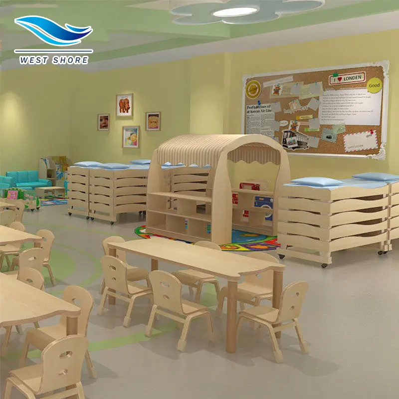 Móveis de madeira para crianças, mobília infantil para jardim de infância