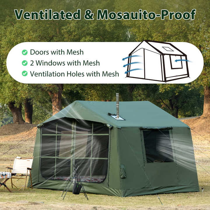 heat tent POWERHINO split-type thermo-electric Camping Outdoor heater – AdvenCrew climbers This hot tent is Ein Wurfzelt richtig zusammenlegen Farbe:Mint-Reflektierend