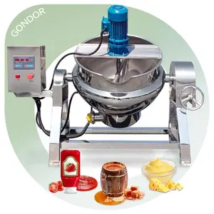Gas Heat Chicken Ketchup Candy Paste Cook Mixer Machine / 500 Lit 200l 1000l Kettle with Agitator for Restaurant