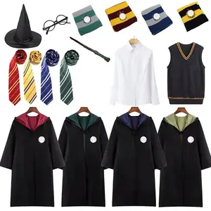 Harry Meerdere Stijl Tovenaar Cape Halloween Cosplay Potter Kostuum Volwassen Kinderen College Uniform Capuchon Met Stropdas Gewaad Met Hoed