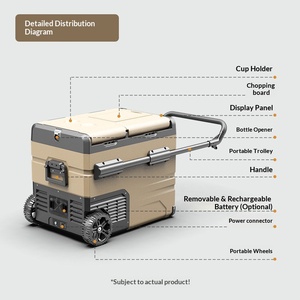 Réfrigérateur portable TAW45 AC/DC 12V <span class=keywords><strong>220V</strong></span>, compresseur, pour voiture, camion, extérieur, glacière, congélateur - Product Image 1