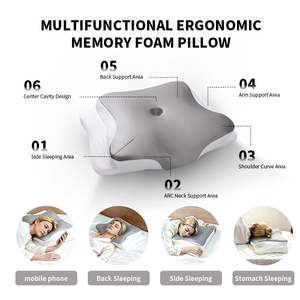 Oreiller ergonomique en mousse à mémoire de forme avec housse rafraîchissante, oreiller cervical pour dormeurs sur le côté, le dos et le ventre - Product Image 3