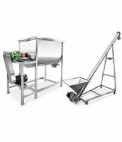 Mélangeur horizontal industriel 500 L à double vis hélicoïdale pour pâte et épices, 220 V, qualité alimentaire