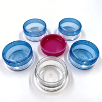 Vente en gros de petits pots ronds transparents en plastique PS de 2 ml, 3 ml, 5 ml, pots en plastique de 3 g, 5 g avec couvercle à vis
