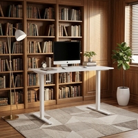 Bureau d'écriture en fer et bois réglable manuellement, durable, moderne, minimaliste, ergonomique, autoportant, mobilier de bureau pour la maison