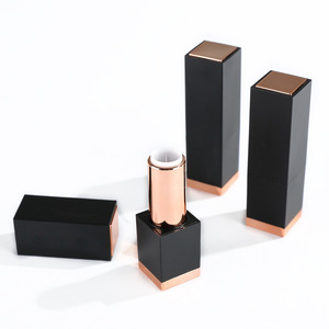 Elegante Tubo Magnético Cuadrado para Lápiz Labial, Material ABS Negro Mate, 7.6cm X 2.1cm, Cierre Automático, Envase Cosmético - Product Image 2