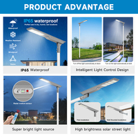 Lampadaire Solaire LED Extérieur en Acier Galvanisé de Qualité Supérieure, Intégré IP65, 200W 300W 400W, Prix Usine