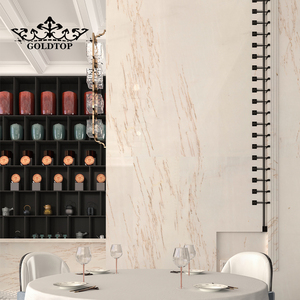 Goldtop Polished Thassos Rosso <b>Marble</b> Slabs Natural Stone Turkey for Indoor Use Vanity Top Bathroom Reception Desk Furniture - Product Image 5