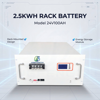 Batterie LiFePO4 intelligente montée en rack, 24V 100Ah 2.4kWh, avec BMS LCD, CAN/RS485, compatible parallèle, 6000+ cycles