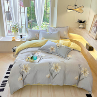 Vente en Gros d'Usine Nouveau Style 2026 Doux pour la Peau 100% Coton 260 Fils Housse de Couette Quatre Pièces Ensemble de Literie avec Drap Expédition Directe