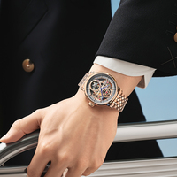 Montre-bracelet de luxe Mark Fairwhale, design élégant, bracelet en acier inoxydable, étanche, automatique, mécanique, pour homme, FW-6036
