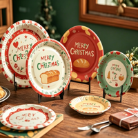 Assiettes en papier jetables de qualité alimentaire, durables, avec logo personnalisable, origine Shandong, pour les fêtes