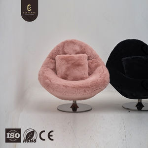 Kursi Ruang Tamu Desain Mewah yang Dapat Disesuaikan, Kursi Santai Putar Tunggal Modern Berwarna-warni, Kursi Santai Bulu Berkualitas Tinggi untuk Rumah Mewah - Product Image 4