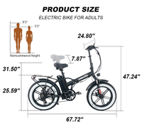 Bicicleta Eléctrica Plegable de 48V con Neumáticos Anchos de Alta Velocidad, Venta al por Mayor a Bajo Precio, Stock en EE. UU., Envío Rápido
