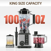 Krachtige blender met roestvrijstalen messen, 4-in-1 sapcentrifuge, blender en mixer voor thuisgebruik.