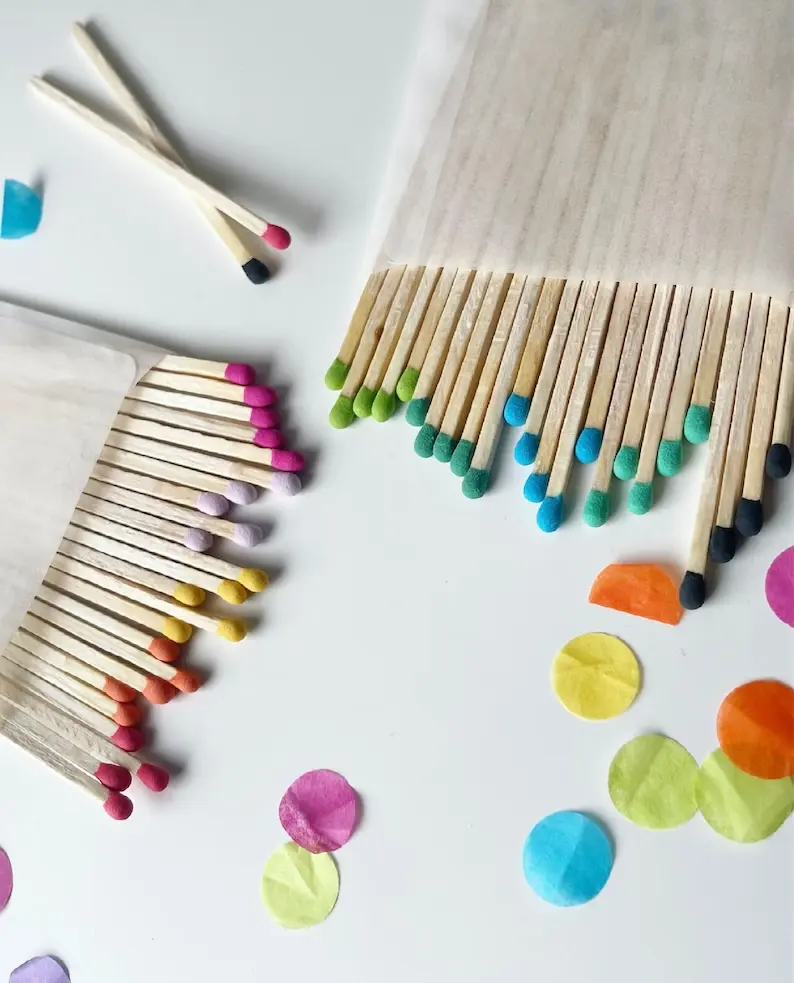 Cerillas de seguridad de diferentes tamaños para velas, color de lujo