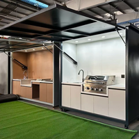 Cuisine extérieure moderne, armoire de rangement résistante aux intempéries pour barbecue, idéale pour maison modulaire, villa de luxe, maison d'hôtes, espace de divertissement extérieur