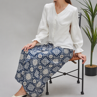 Set Baju Kurung Muslimah Dua Potong, Blus Berlubang, Rok Cetak Batik, Lengan Panjang, Pakaian Islami Elegan, Suplai Grosir