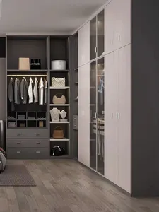 2024 Bedroom Furniture Modular Wooden Custom Modern Design Walk In Closet Wardrobes