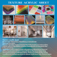 Panneau en plastique décoratif PMMA gaufré feuille de motif de diamant acrylique