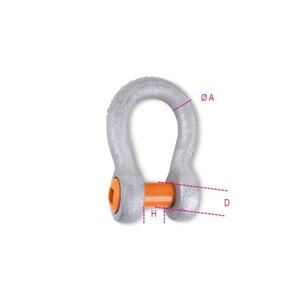 BETA - 080329012 ROBUR - Bow <b>shackles</b> with square sunken hole screw pin, high-tensile alloy steel, hot-dip galvanized body (in b - Product Image 1